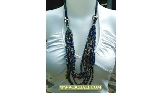 Paua Beading Multi Strand Necklace Fashion Rope